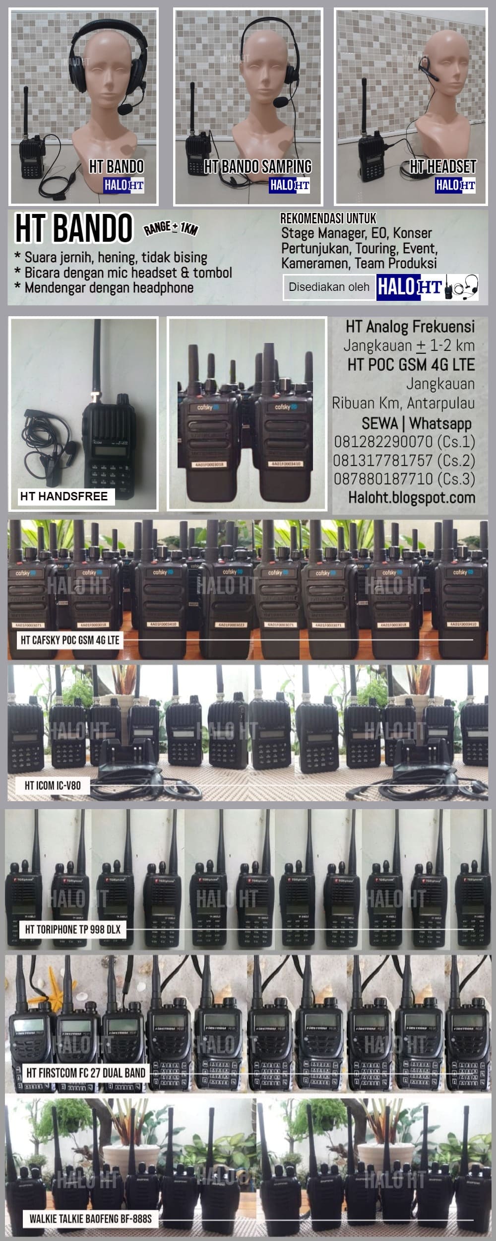 Sewa Intercom  Wireless - HALO RENTAL - SEWA RADIO HT 4G LTE - PENYEWAAN HANDY TALKY POC DAN WALKIE TALKIE GSM TERDEKAT JAKARTA TANGERANG SELATAN BEKASI DEPOK TANGSEL
